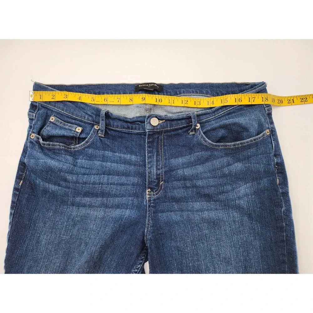 BANANA REPUBLIC 32 X14 DARK WASH AUTHENTIC JEANS WOMENS STRETCH‎ STRAIGHT FIT